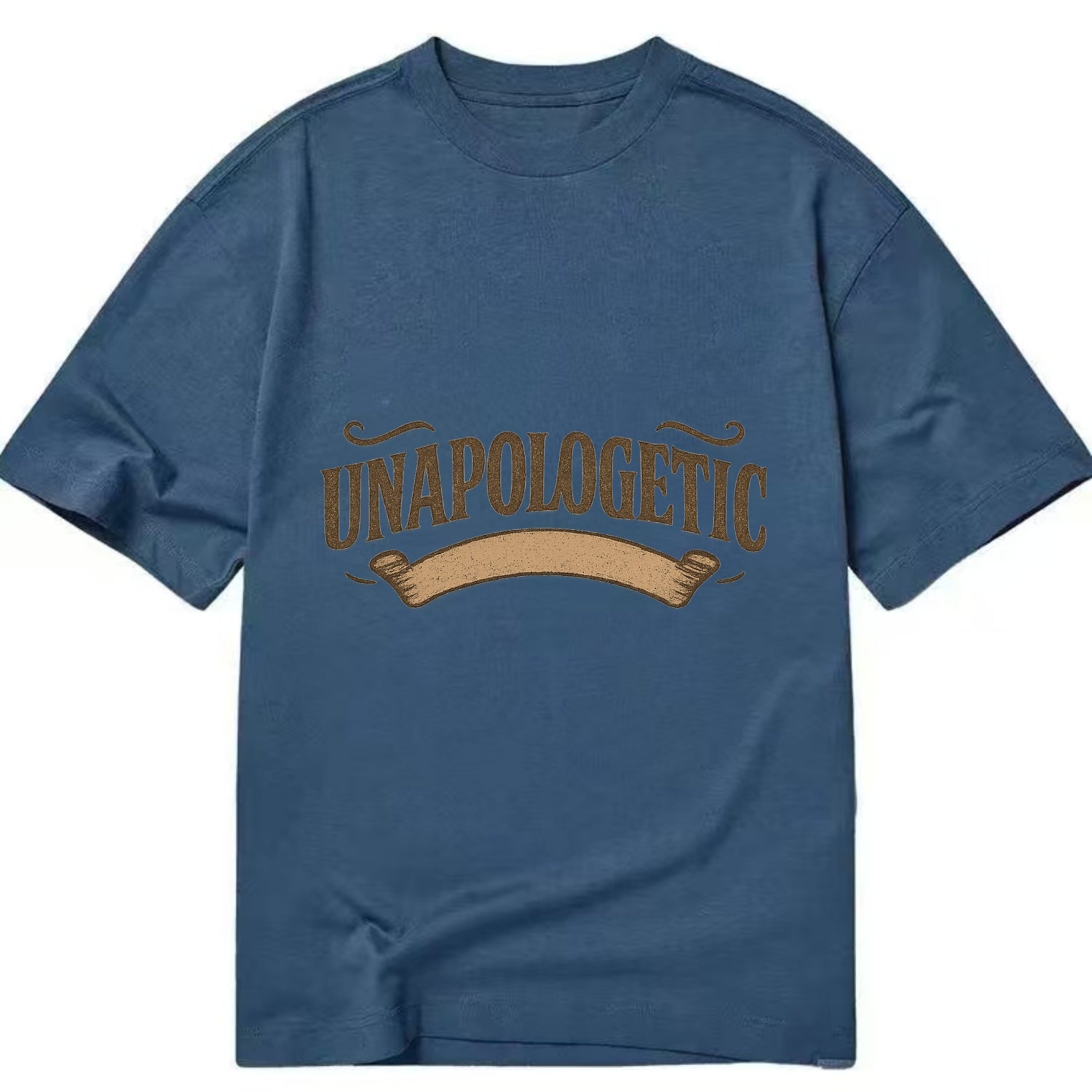 Bold typography design - "UNAPOLOGETIC" - no regrets, owning it - Classic T-shirt - Twilight Navy(Blue)