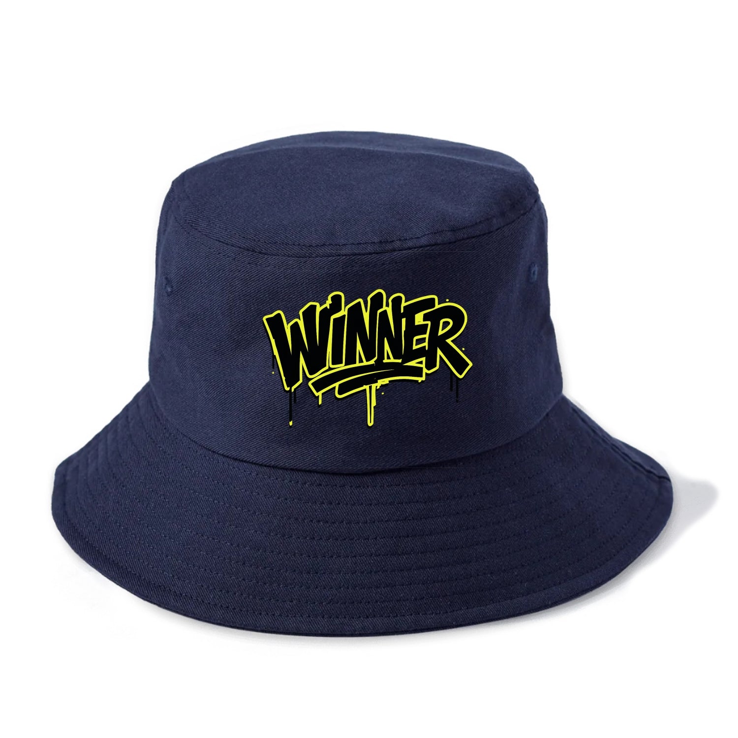 Bold typography design - "WINNER" - victorious mindset, champion - Bucket Hat - Twilight Navy(Blue)