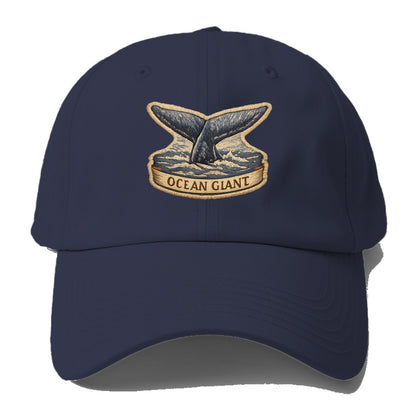 WHALE TAIL - diving whale in blue and gray , ocean giant - Baseball Cap - Twilight Navy(Blue)