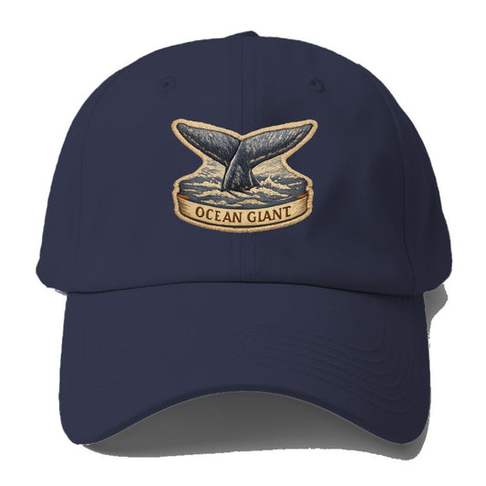 WHALE TAIL - diving whale in blue and gray , ocean giant - Baseball Cap - Twilight Navy(Blue)