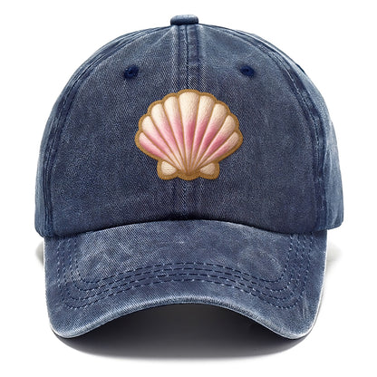 SEASHELL SCALLOP - scallop shell in cream and pink , beach - Classic Cap - Twilight Navy(Blue)
