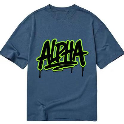 Bold typography design - "ALPHA" - leader of the pack - Classic T-shirt - Twilight Navy(Blue)