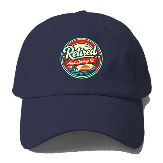Carefree Retirement Emblem - Baseball Cap For Big Heads - Twilight Navy(Blue)