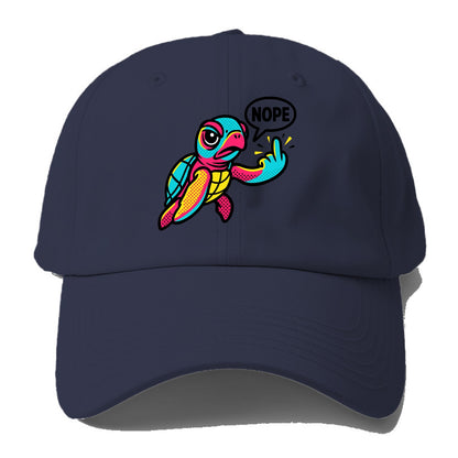 baby sea turtle swimming gracefully, one flipper extended sassily - Baseball Cap For Big Heads - Twilight Navy(Blue)