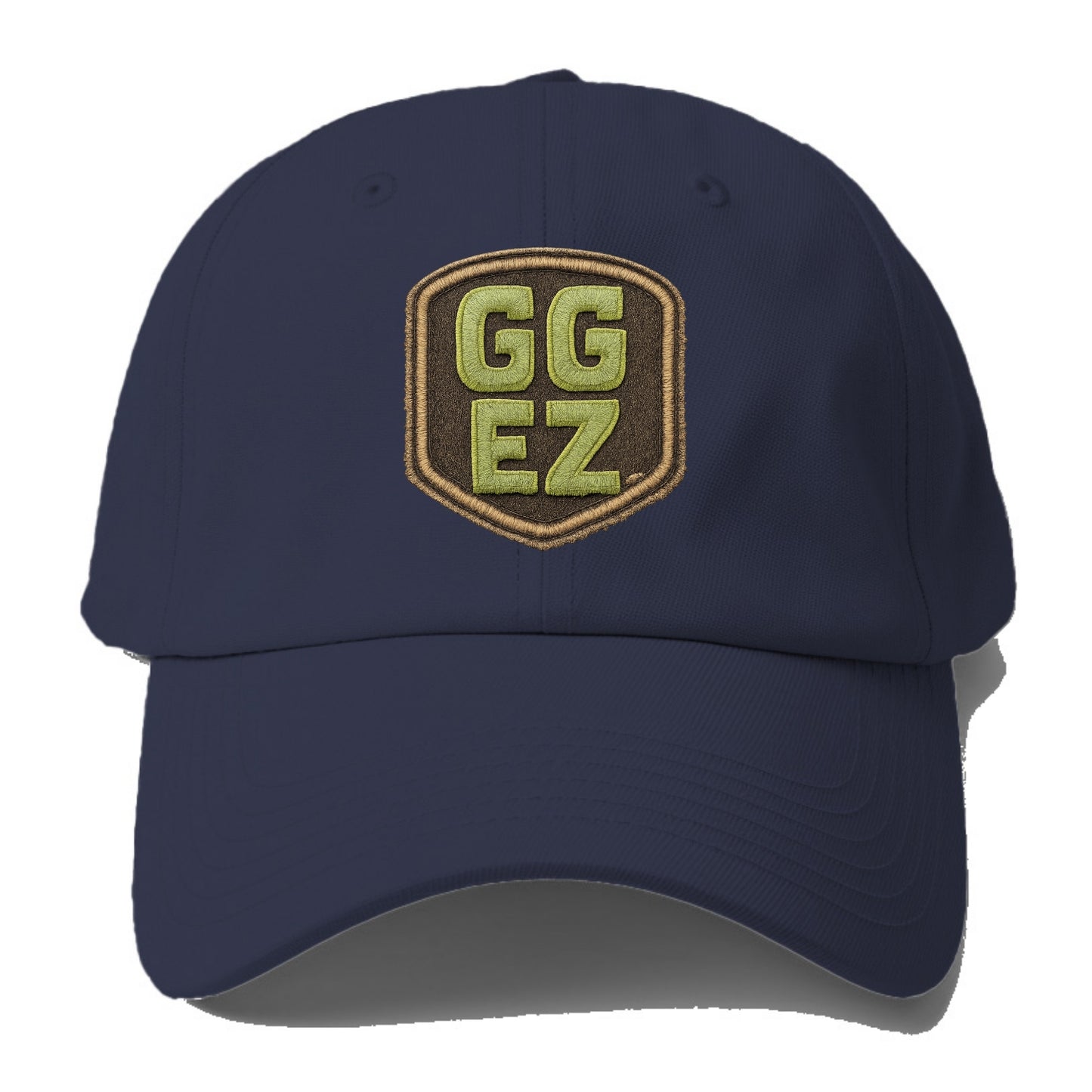GG EZ - victory text in neon green , easy win - Baseball Cap - Twilight Navy(Blue)