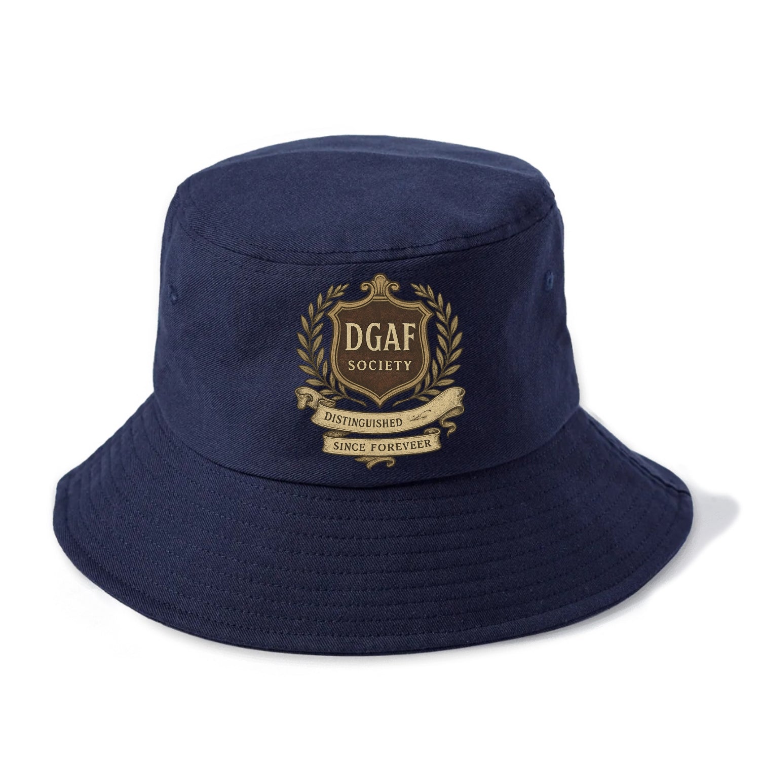Official membership card design - "DGAF Society - Distinguished Members Since Forever" - Bucket Hat - Twilight Navy(Blue)