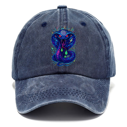 Mesmerizing cobra with hypnotic spiral patterns in the hood, scales that shimmer with - Classic Cap - Twilight Navy(Blue)