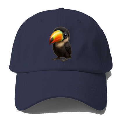 Baby Toucan - oversized colorful beak, black feathers, bright eyes, - Baseball Cap For Big Heads - Twilight Navy(Blue)