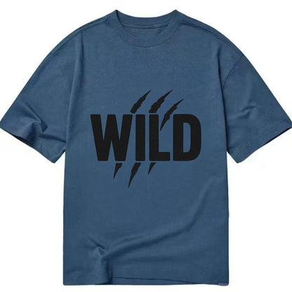 Bold typography design - "WILD" - untamed, natural, free - Classic T-shirt - Twilight Navy(Blue)