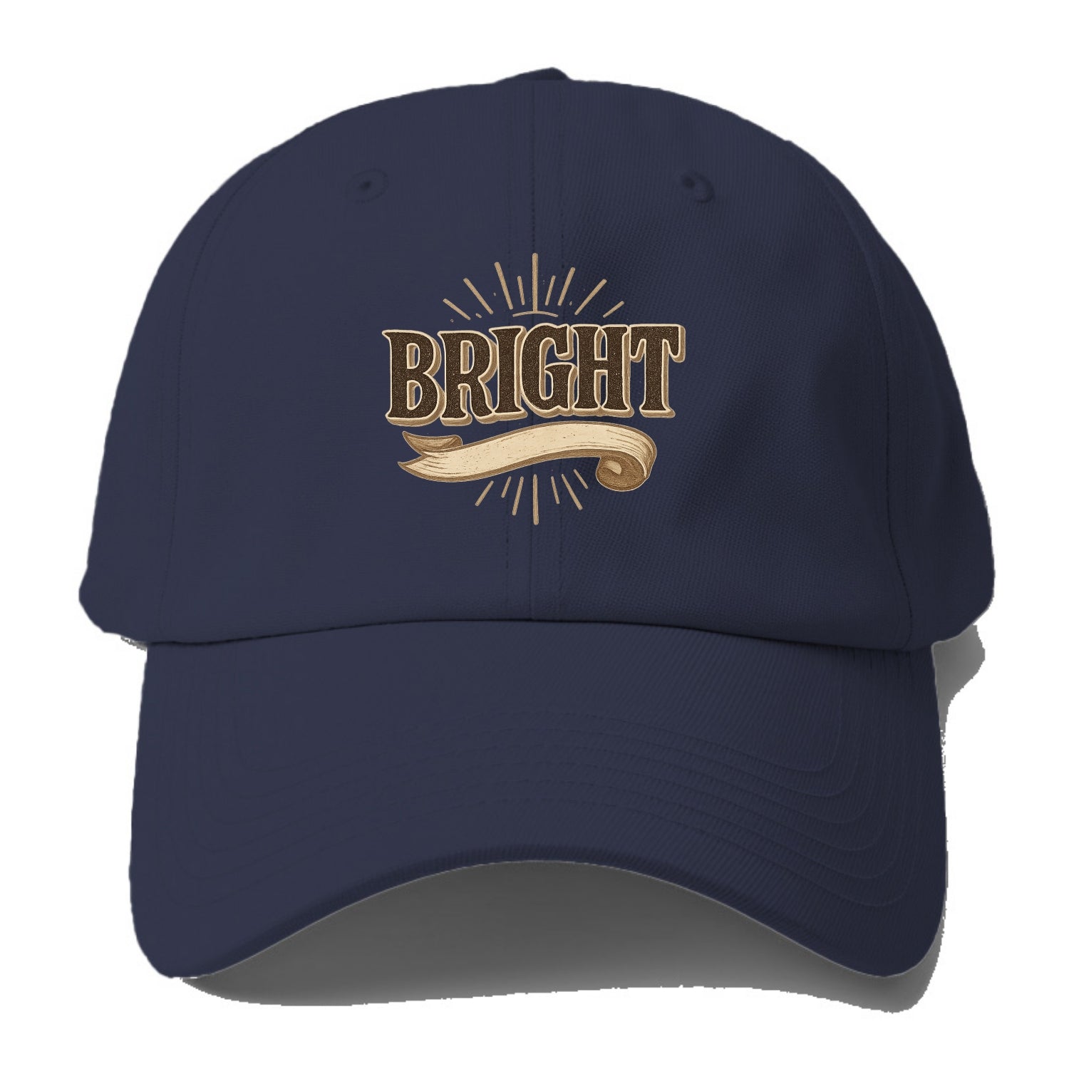 Bold typography design - "BRIGHT" - intelligent, shining - Baseball Cap For Big Heads - Twilight Navy(Blue)