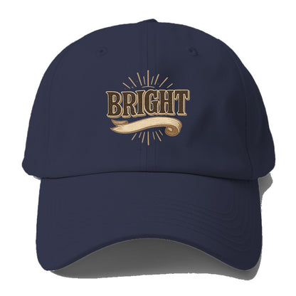 Bold typography design - "BRIGHT" - intelligent, shining - Baseball Cap For Big Heads - Twilight Navy(Blue)