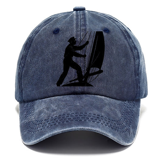 Sailor adjusting the boom on a sailboat - Classic Cap - Twilight Navy(Blue)
