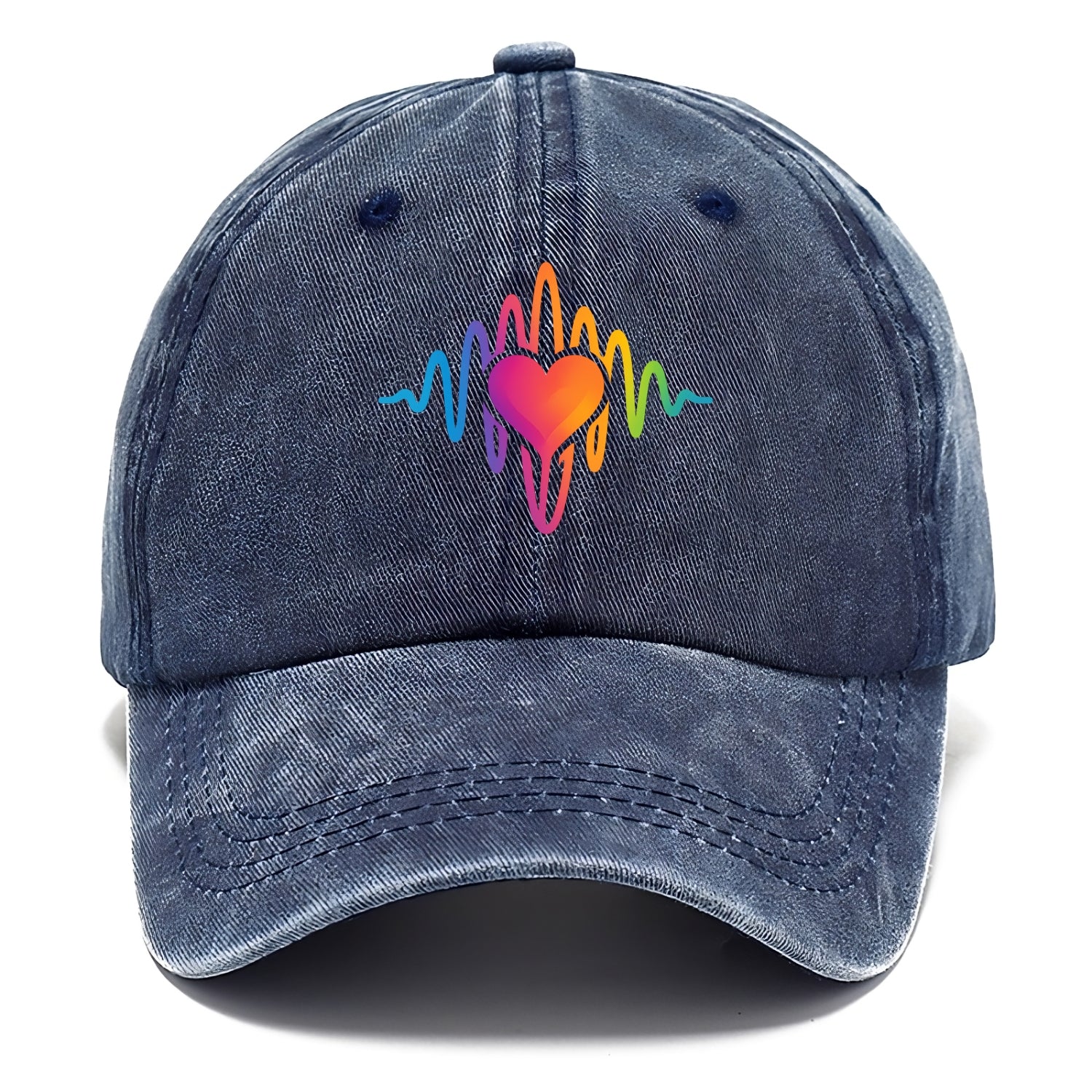 Love Frequency - Sound waves in rainbow Classic Cap - Twilight Navy(Blue)