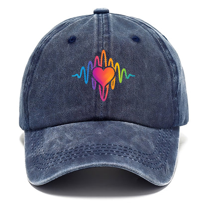 Love Frequency - Sound waves in rainbow Classic Cap - Twilight Navy(Blue)