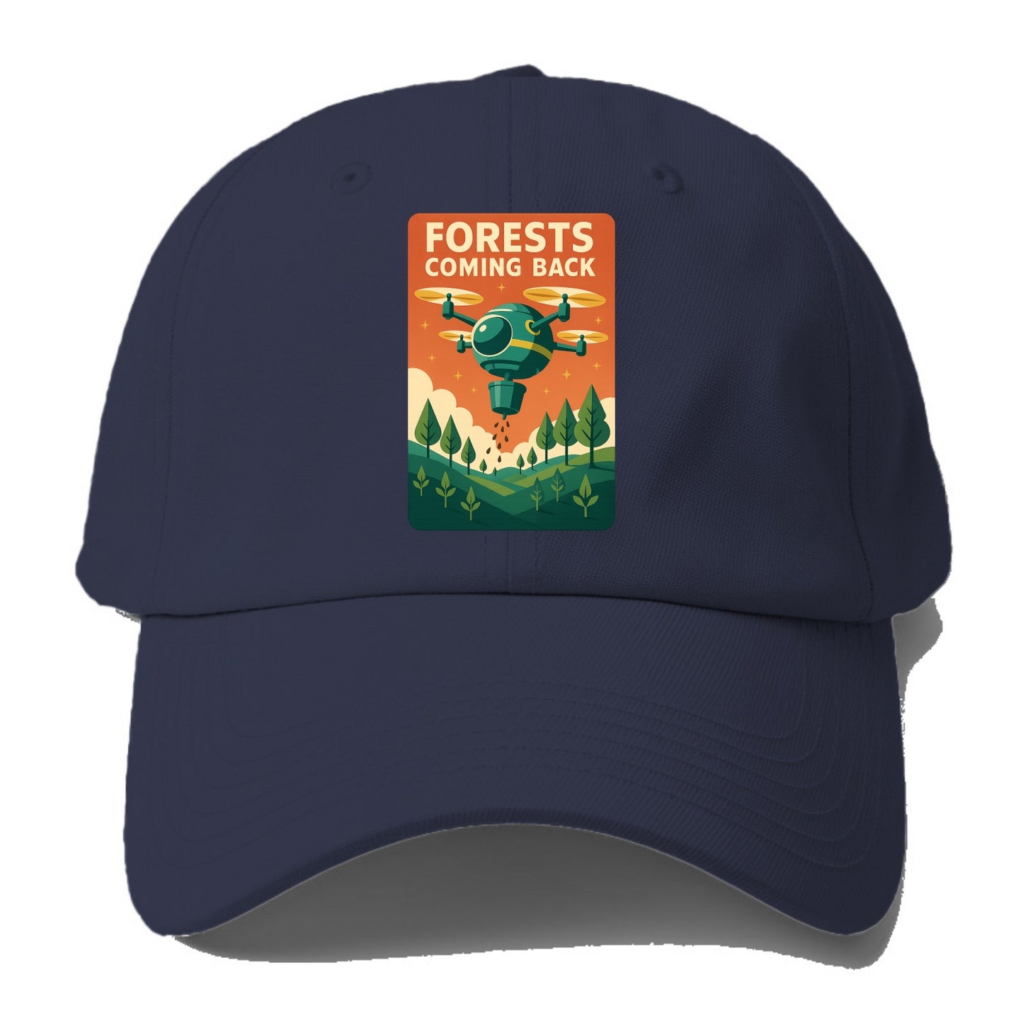 Reforestation drone planting millions of trees - "Forests Coming Back" - Baseball Cap For Big Heads - Twilight Navy(Blue)