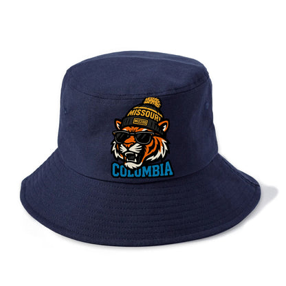 Columbia Tiger wearing Missouri beanie with Mizzou patch - Bucket Hat - Twilight Navy(Blue)
