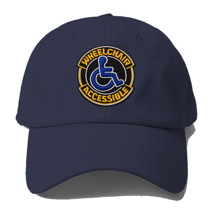 WHEELCHAIR ACCESSIBLE - accessibility symbol in blue , inclusion - Baseball Cap For Big Heads - Twilight Navy(Blue)