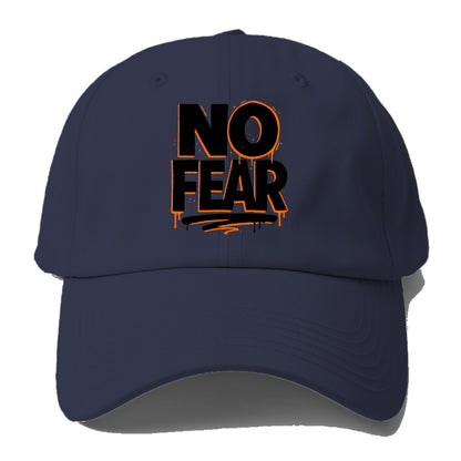 Bold typography design - "NO FEAR" - courage, bravery - Baseball Cap For Big Heads - Twilight Navy(Blue)