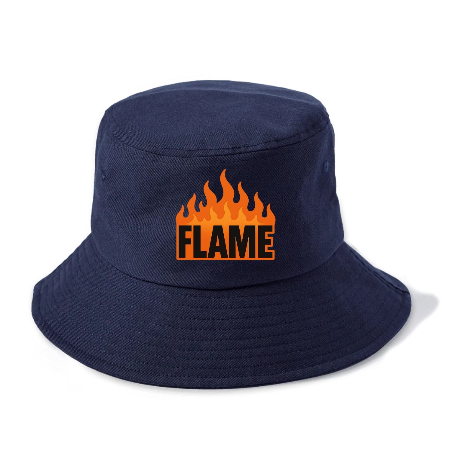 Bold typography design - "FLAME" - burning bright, passionate - Bucket Hat - Twilight Navy(Blue)