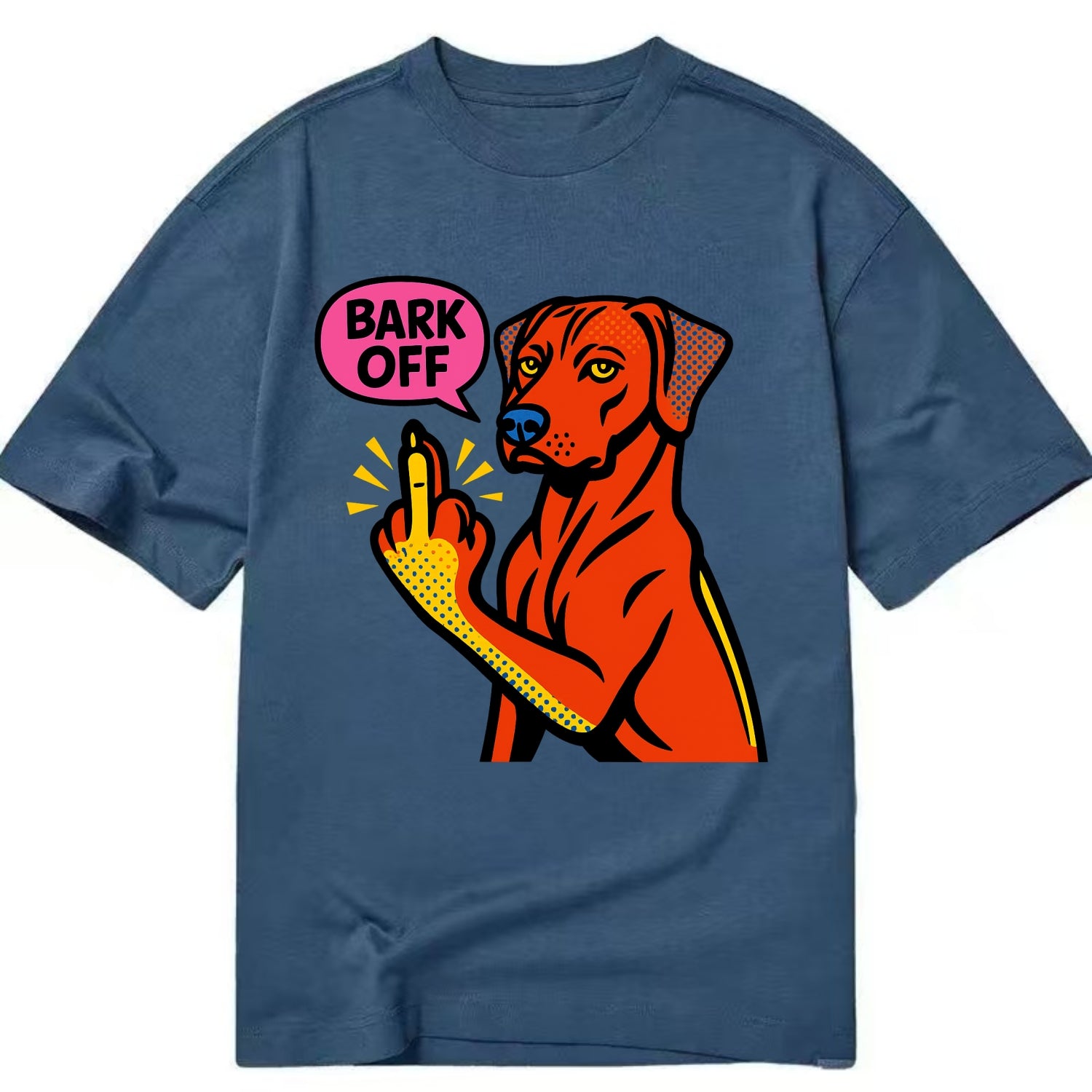 Rhodesian Ridgeback with distinctive ridge on back, athletic muscular paw up - Classic T-shirt - Twilight Navy(Blue)