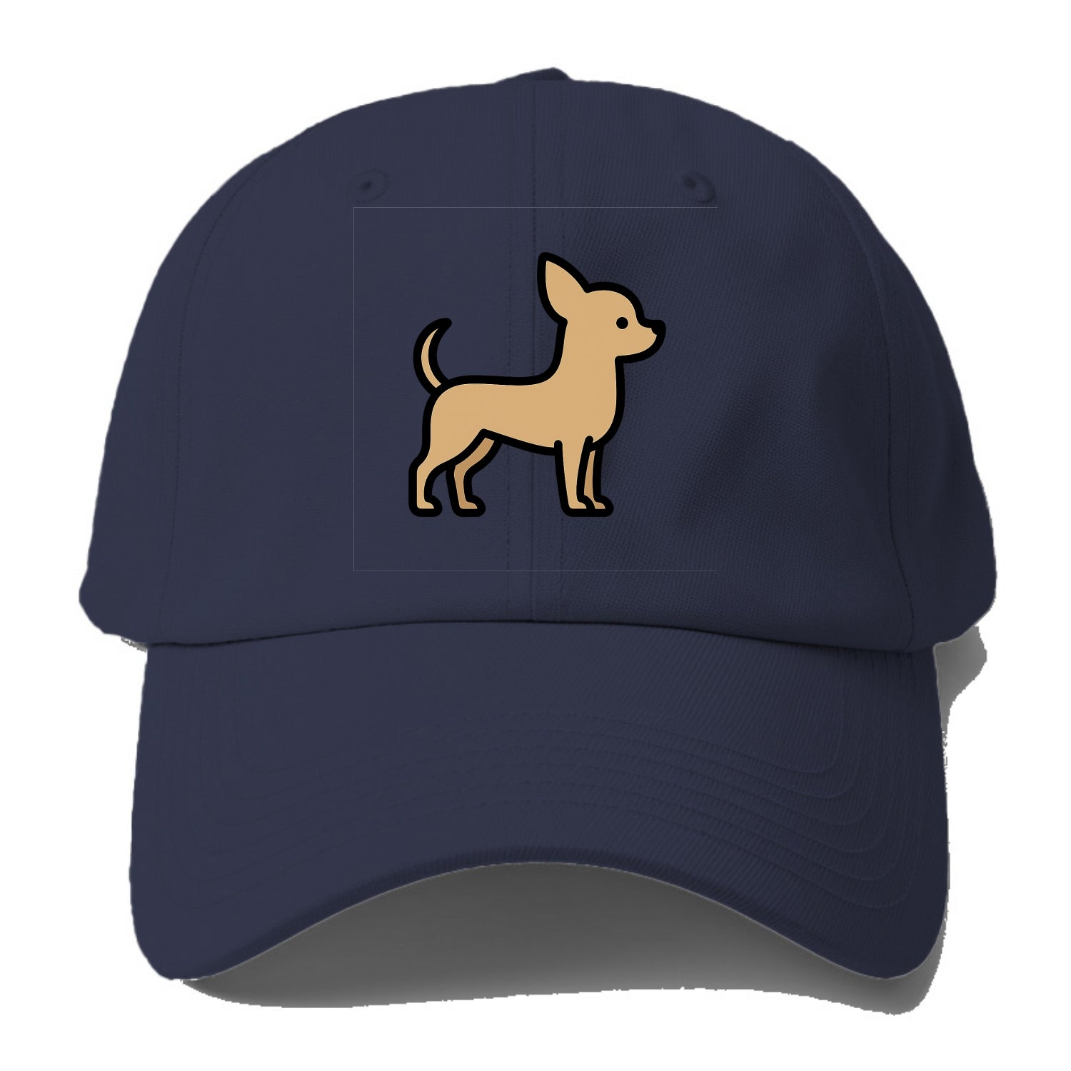 Chihuahua - Tan smooth coat flat side profile - Baseball Cap - Twilight Navy(Blue)