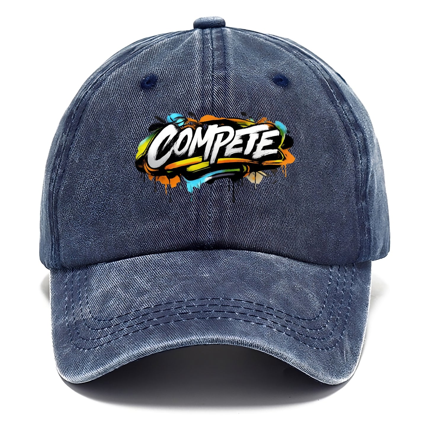 Bold typography design - "COMPETE" - competitive spirit, love the game - Classic Cap - Twilight Navy(Blue)
