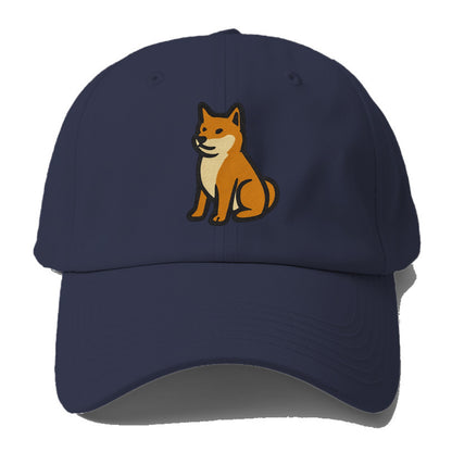 Shiba Inu - Red colored sitting pose - B Baseball Cap For Big Heads - Twilight Navy(Blue)