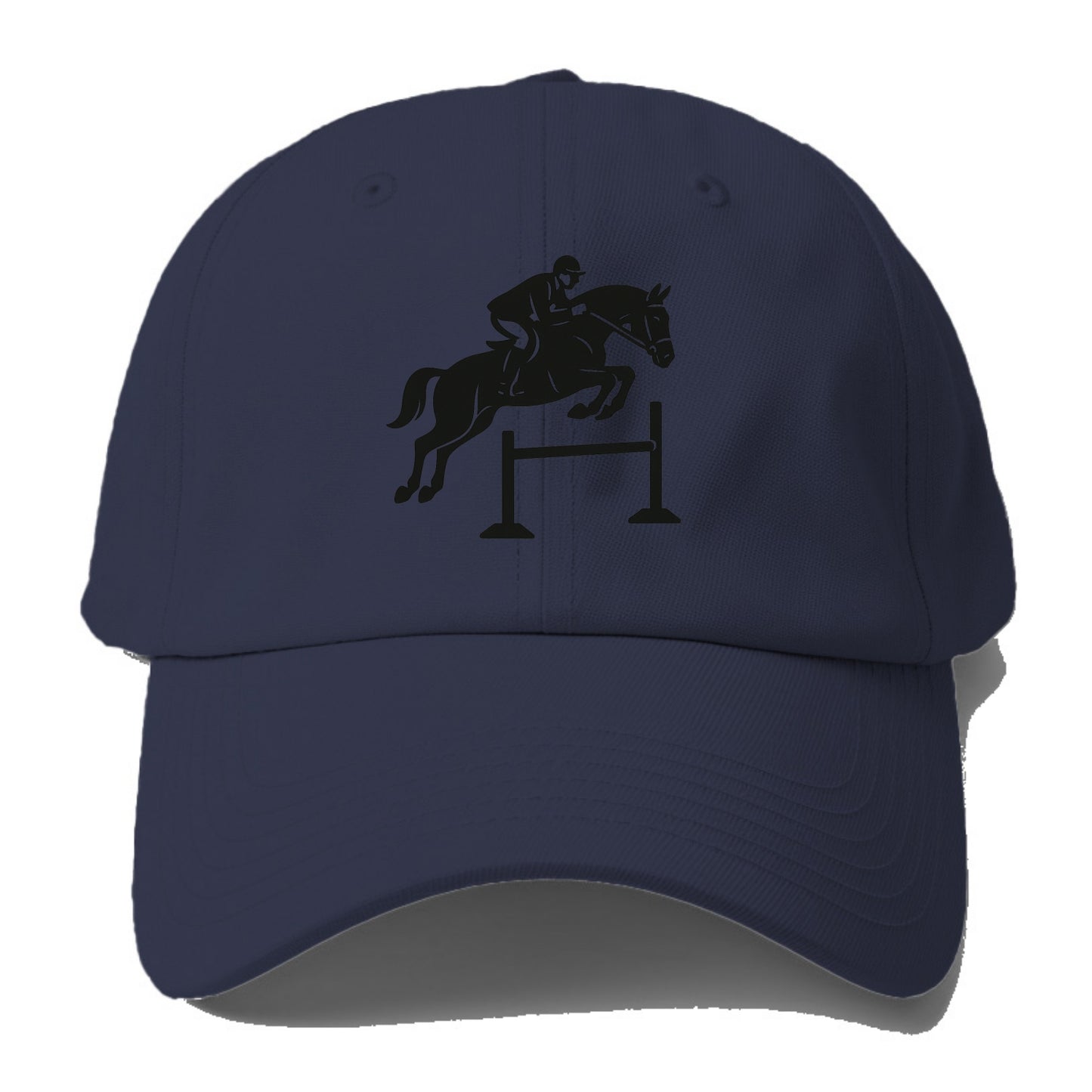 Equestrian jumping over obstacle - Baseball Cap For Big Heads - Twilight Navy(Blue)