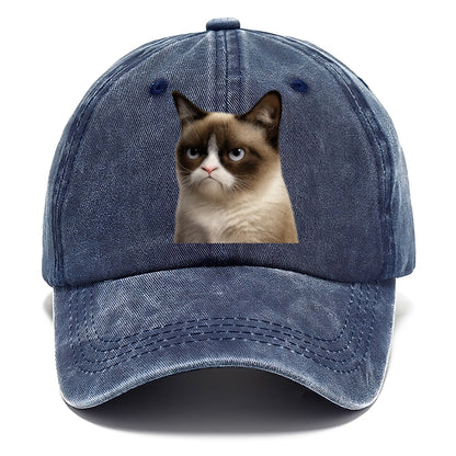 Grumpy Cat Expression  - Classic Cap - Twilight Navy(Blue)