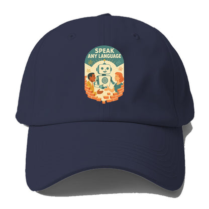 Language learning AI breaking down barriers - "Speak Any Language" - - Baseball Cap For Big Heads - Twilight Navy(Blue)