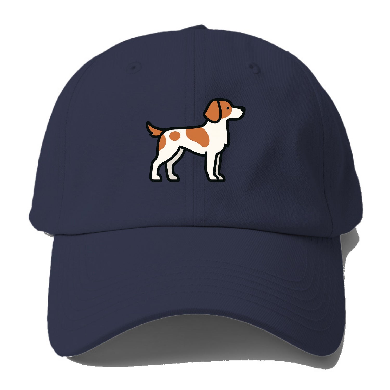 Brittany Spaniel - Orange and white flat side profile - Baseball Cap - Twilight Navy(Blue)