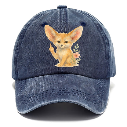 tiny fennec fox with oversized ears, one small paw raised in sass - Classic Cap - Twilight Navy(Blue)