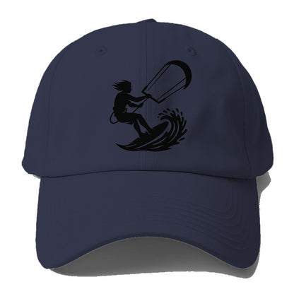 Kite surfer riding wave - Baseball Cap - Twilight Navy(Blue)