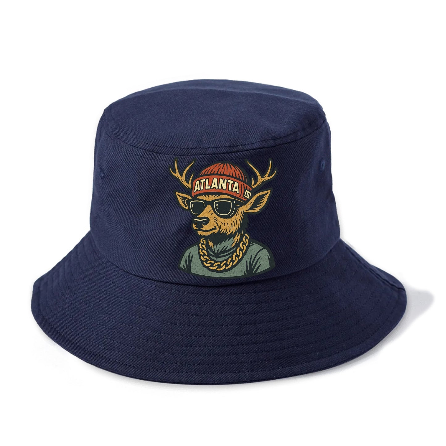 "deer" "atlanta" "atl" "red" "us South" - Bucket Hat - Twilight Navy(Blue)