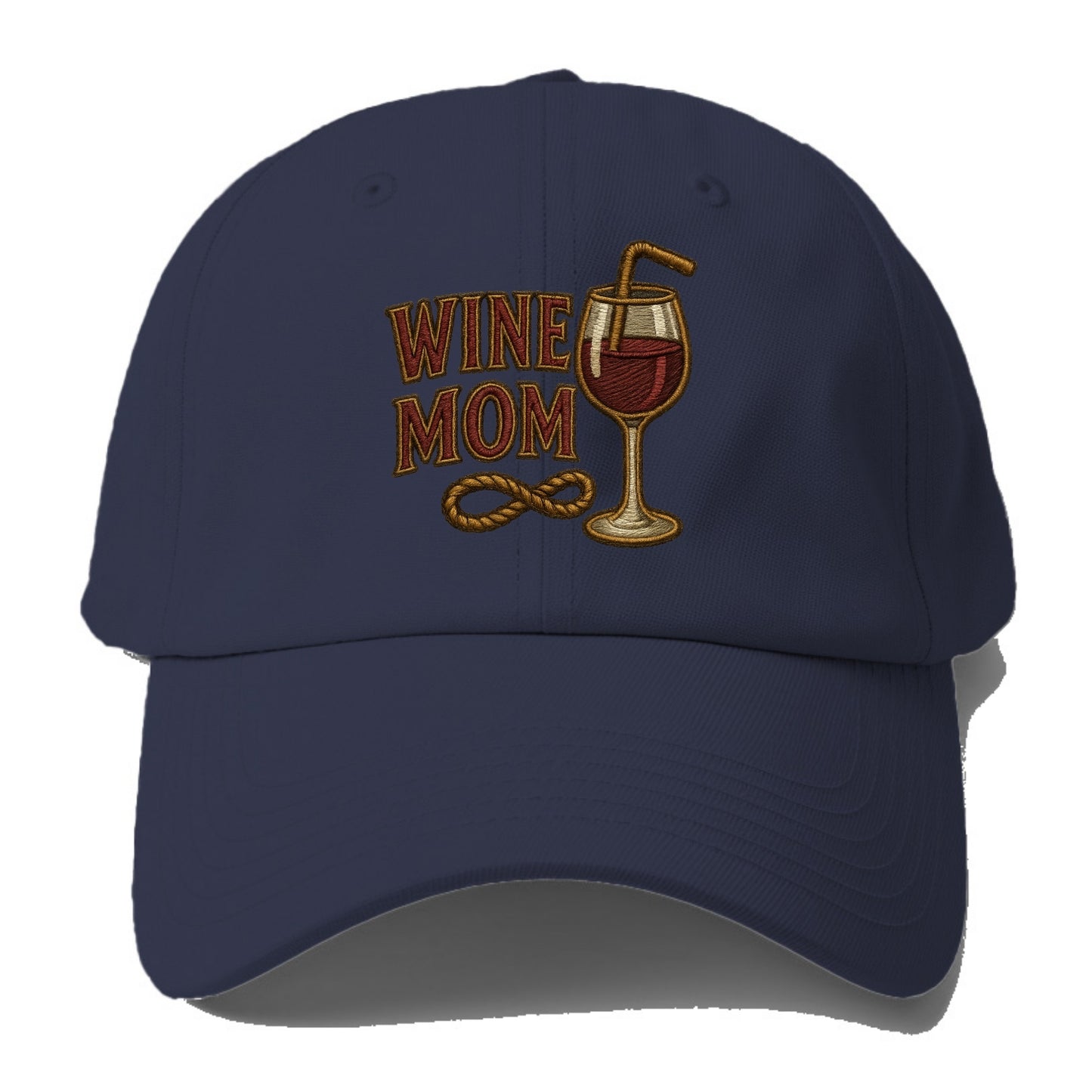 Wine Mom  - Baseball Cap For Big Heads - Twilight Navy(Blue)