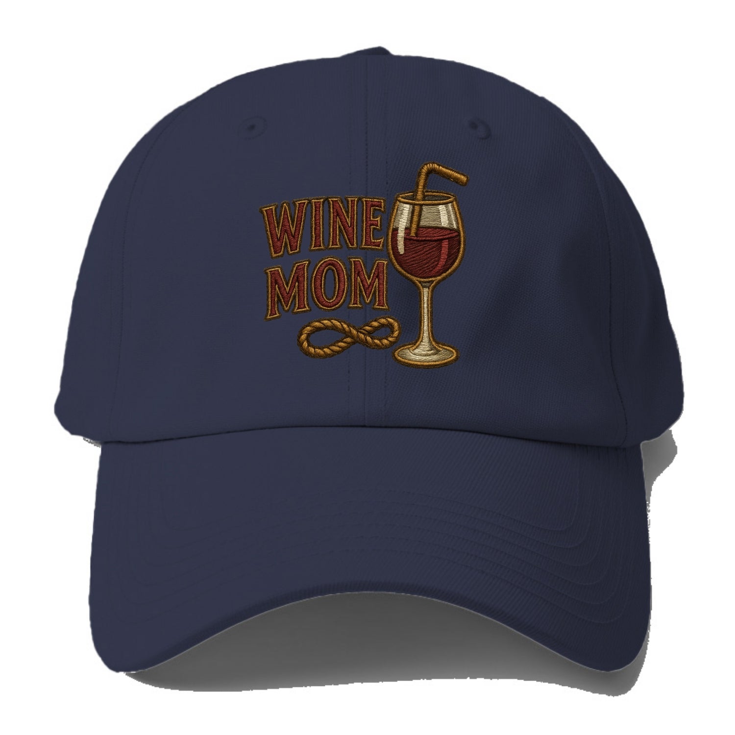Wine Mom  - Baseball Cap For Big Heads - Twilight Navy(Blue)