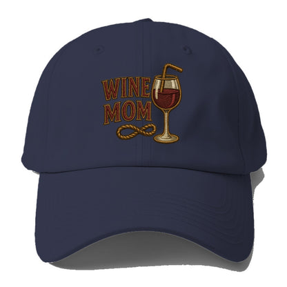 Wine Mom  - Baseball Cap For Big Heads - Twilight Navy(Blue)