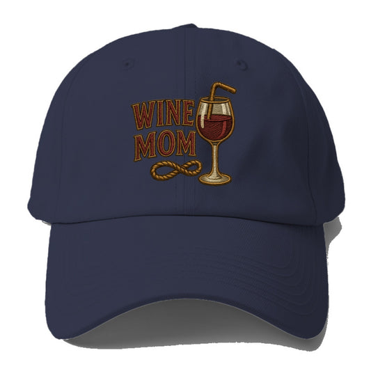 Wine Mom  - Baseball Cap For Big Heads - Twilight Navy(Blue)
