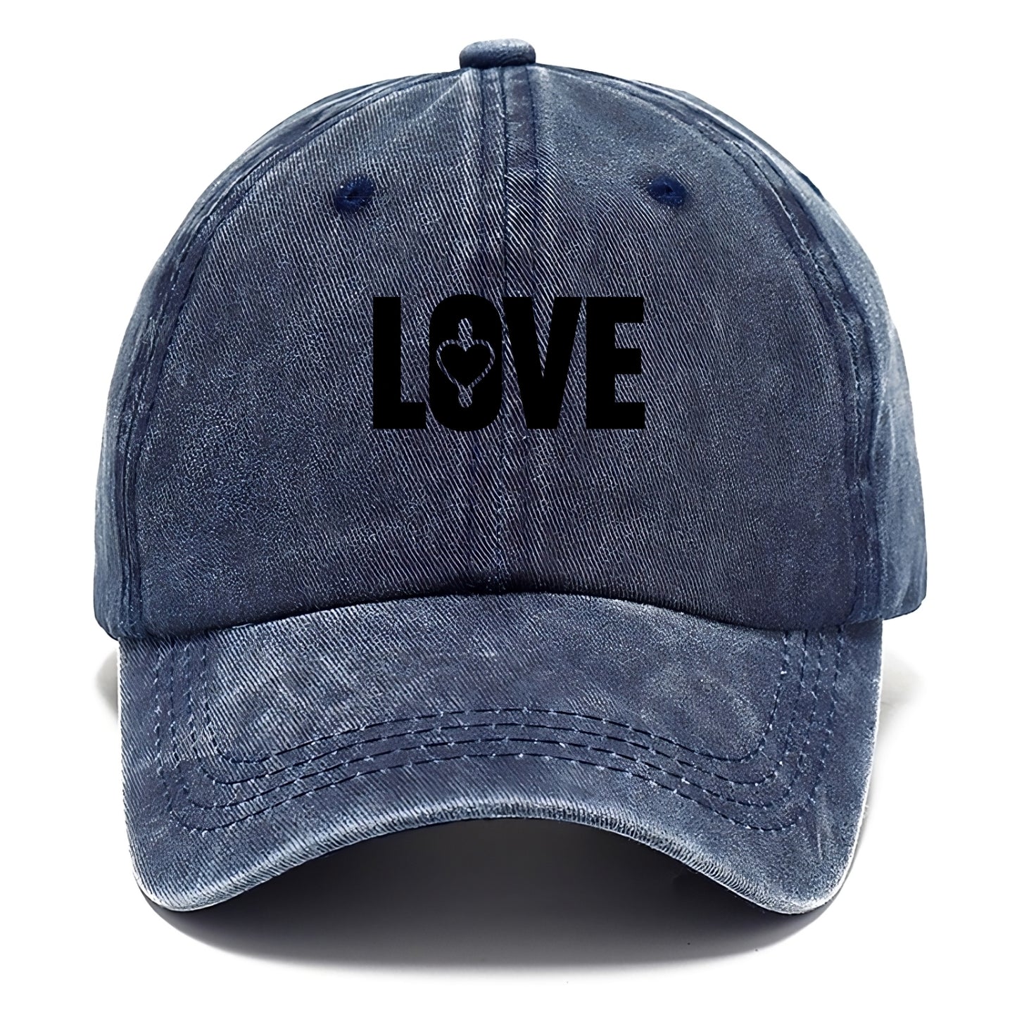 Bold typography design - "LOVE" - universal connection, heart centered - Classic Cap - Twilight Navy(Blue)