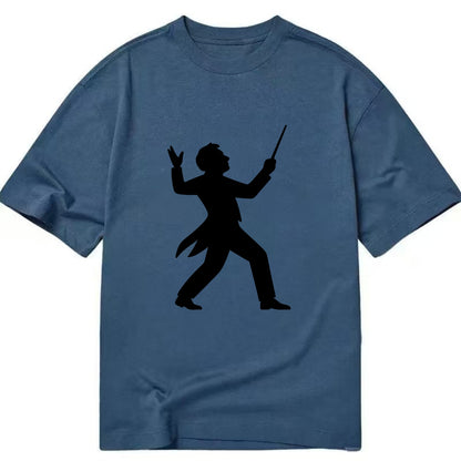 Conductor leading orchestra passionately - Classic T-shirt - Twilight Navy(Blue)