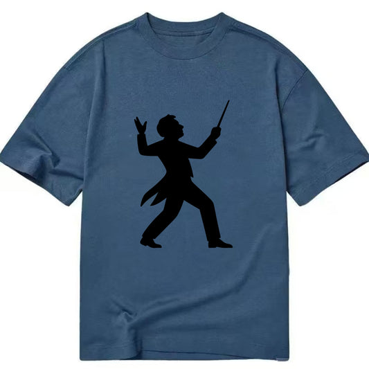 Conductor leading orchestra passionately - Classic T-shirt - Twilight Navy(Blue)