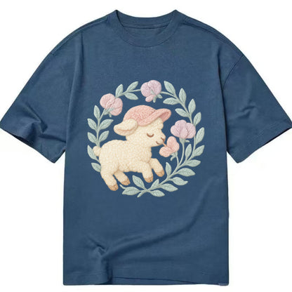 Lamb Sweet Peas  - Classic T-shirt - Twilight Navy(Blue)