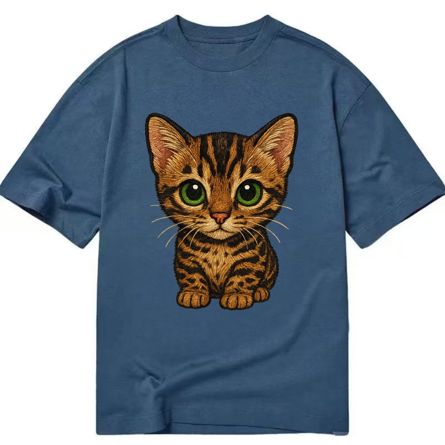 Baby Bengal Kitten - spotted/marbled wild coat, green eyes, athletic build, - Classic T-shirt - Twilight Navy(Blue)
