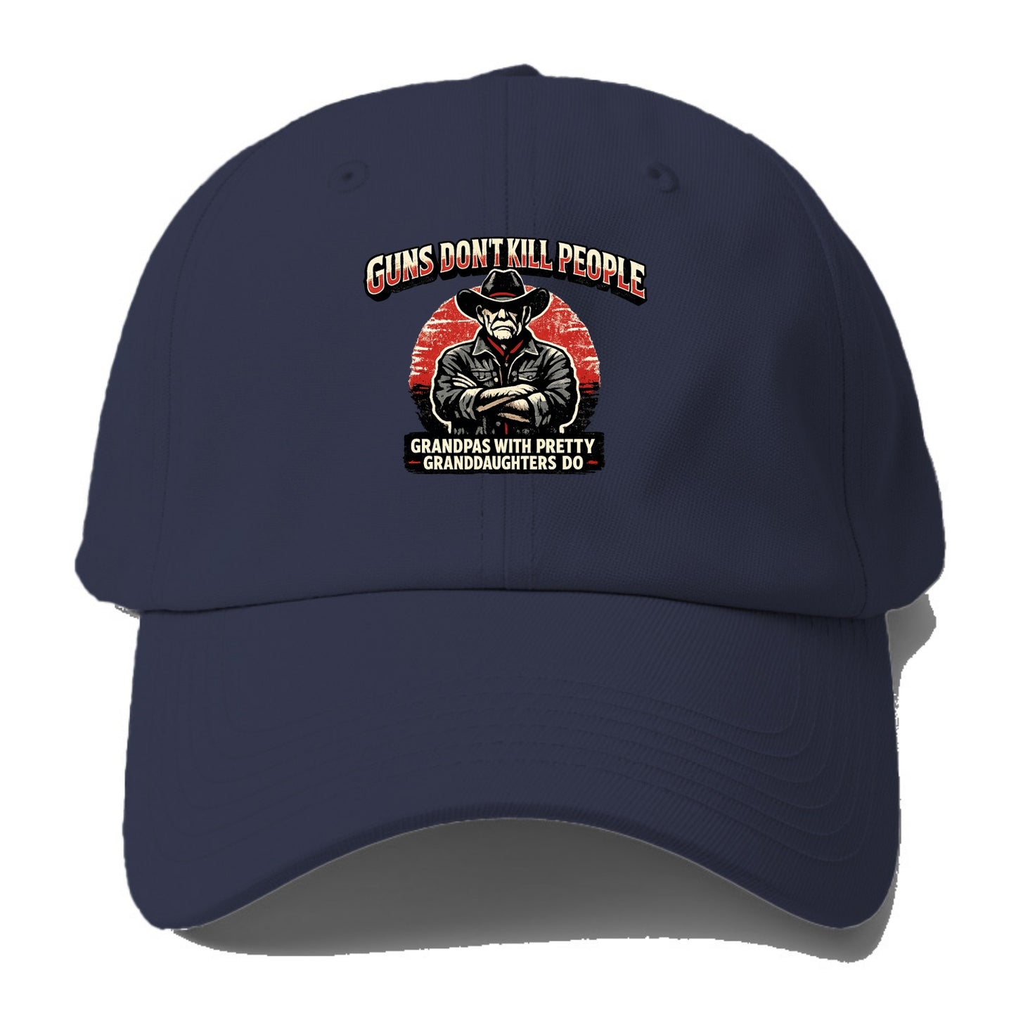 Grandpas Pretty Granddaughters - Cowboy - Baseball Cap For Big Heads - Twilight Navy(Blue)
