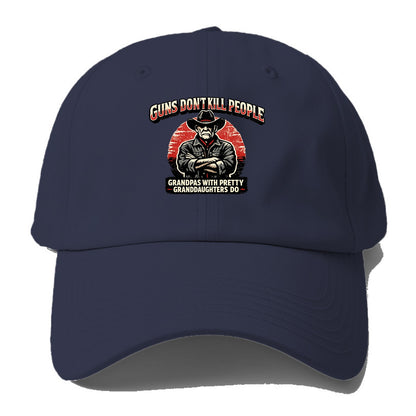 Grandpas Pretty Granddaughters - Cowboy - Baseball Cap For Big Heads - Twilight Navy(Blue)