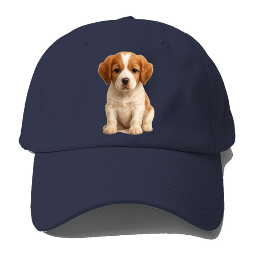 Baby Brittany Puppy - orange and white, compact, bright eyes, - Baseball Cap For Big Heads