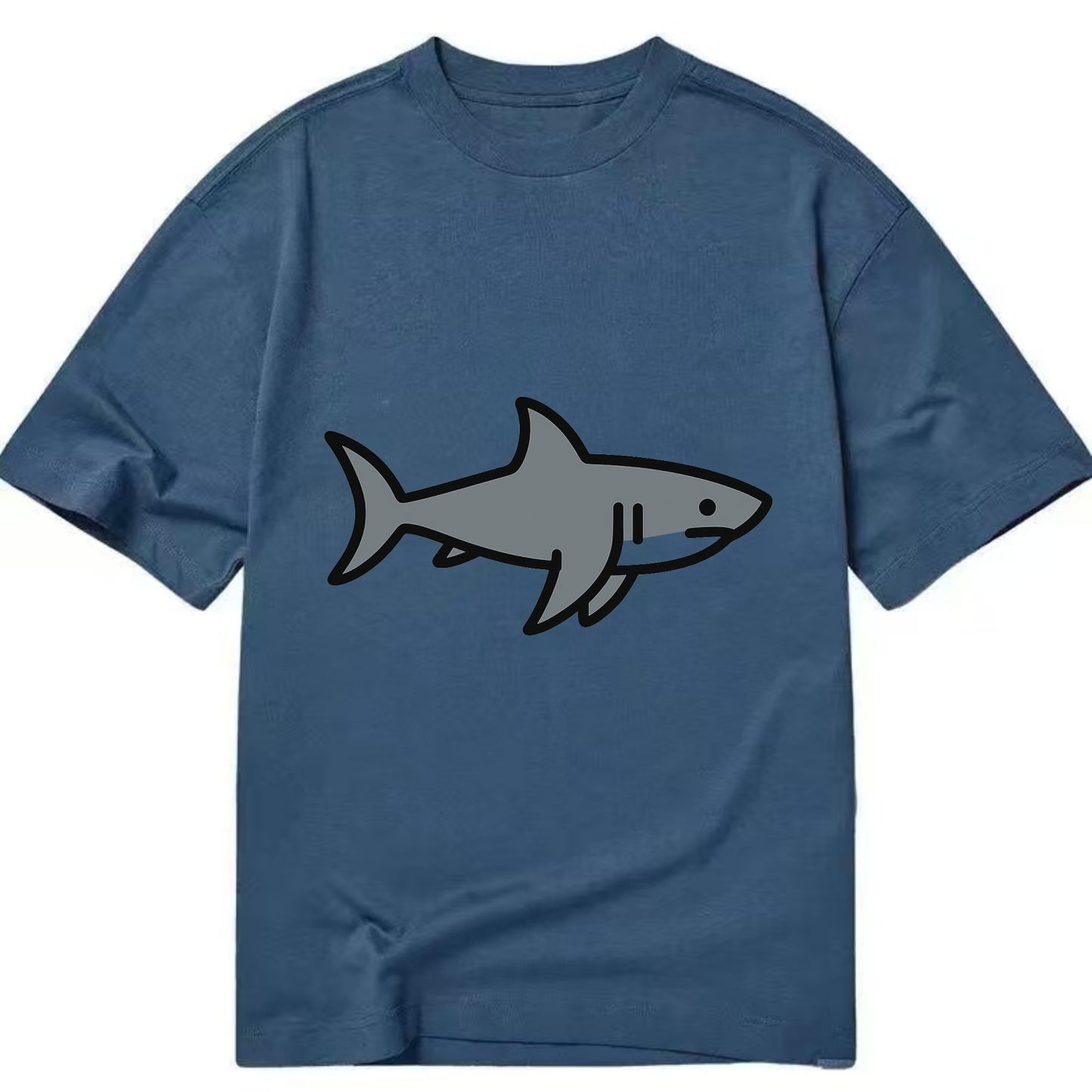 Great White Shark - Gray predator flat side profile - Classic T-shirt - Twilight Navy(Blue)