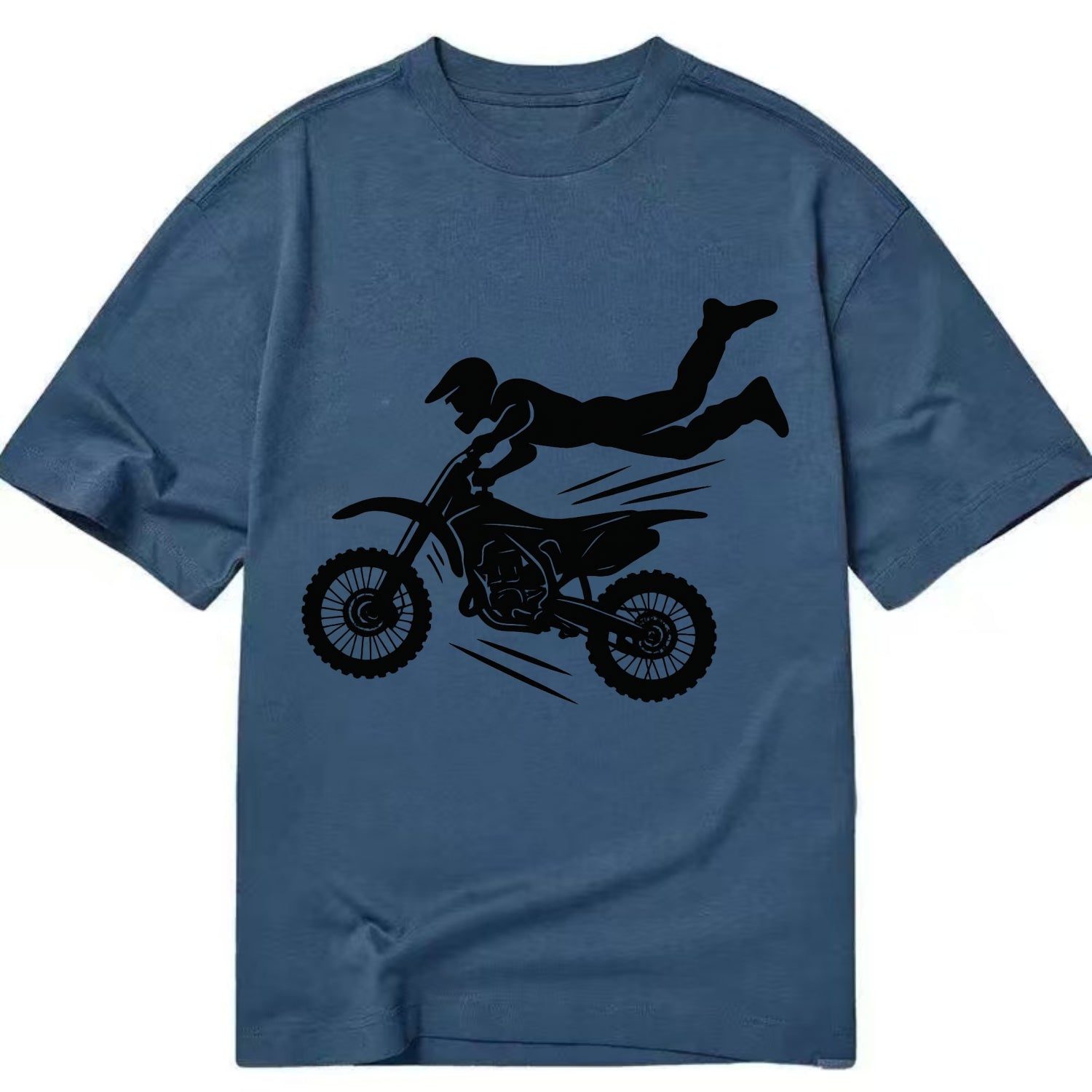 Motocross rider airborne trick - Classic T-shirt - Twilight Navy(Blue)
