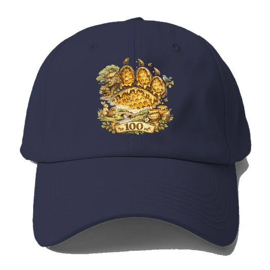 HONEY PAW | Bear paw print filled with honeycomb | Sticky evidence | Forest treasure - Baseball Cap - Twilight Navy(Blue)