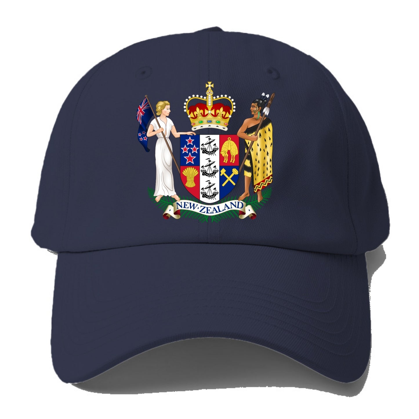 Coat Of Arms Of New Zealand - Baseball Cap For Big Heads - Twilight Navy(Blue)